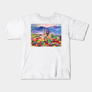 Colorful Barcelona. La Sagrada Familia Kids T-Shirt